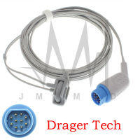 ใช้งานร่วมกับเซนเซอร์ Spo2ของ Drager Monitor 10pin สายวัดค่าออกซิเจนในหูนิ้ว3ม.