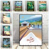 Vintage Nature Scenery Travel โปสเตอร์ผ้าใบพิมพ์สำหรับห้องนั่งเล่นตกแต่งบ้าน