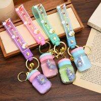 【hot】☍☊♙  Floating Small Keychain Original Design Bottle Chain Car Keyring