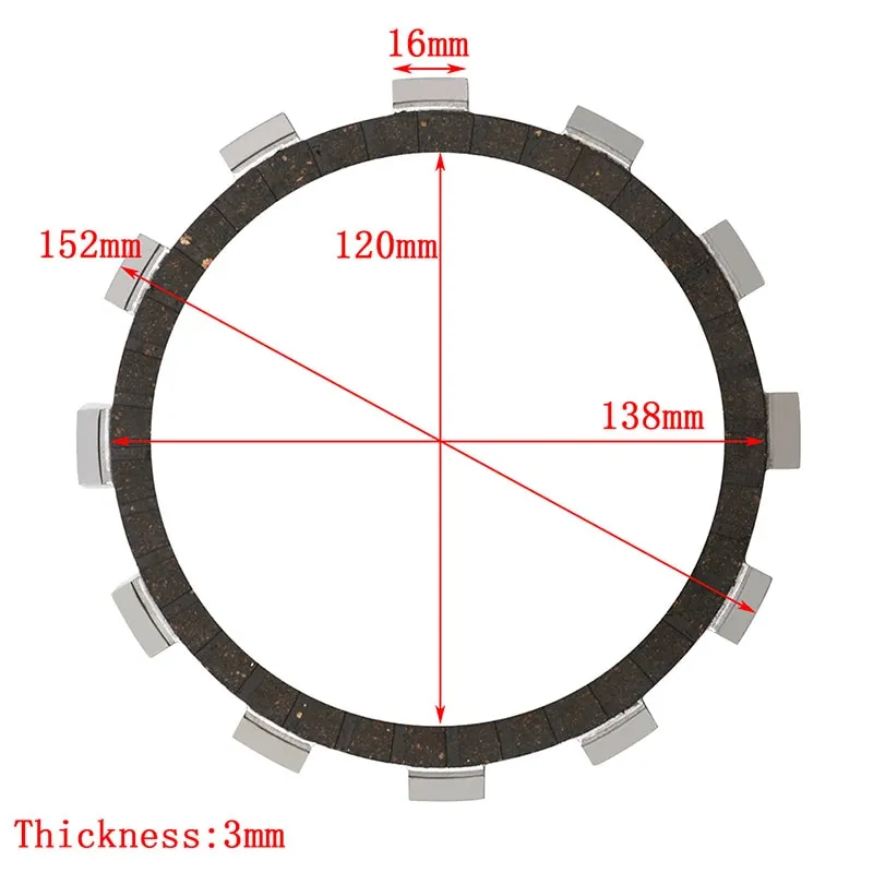 Motorcycle Clutch Friction Plate Set For Hyosung TE450 GT650