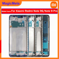 MagicMeta ตัวเรือนโครงหน้ากากกลางสำหรับ Xiaomi Redmi Note 9S/Note 9 Pro ขอบแผ่นหน้ามีหนามเตยการยึดจอแอลซีดีชิ้นส่วนซ่อมกรอบด้านหน้า