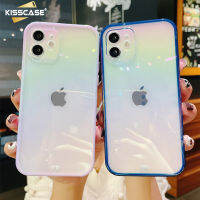 KISSCASE เคสโทรศัพท์โปร่งใสไล่ระดับสีบางพิเศษสำหรับ Iphone 14 Pro Max 14Plus เคสซิลิโคนนิ่มแฟชั่นที่สร้างสรรค์แบบเรียบง่ายสำหรับ Iphone 13 12 11 Pro Max ฝาหลัง