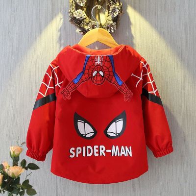 Spiderman Kids Hooded Jackets Spring Autumn Boys Girls Fashion Cartoon Sportswear Coat 1-6Y Children Clothes Unisex Outerwear