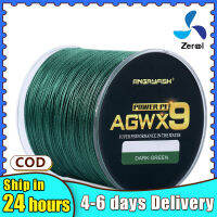 Zerool Angryfish Agwx9 500เมตร Senar Pancing Pe ทนทานต่อการเสียดสีสุดๆเครื่องมือสำหรับเชือกถักตกปลา