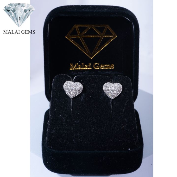 malai-gems-ต่างหูเพชร-เงินแท้-silver-925-เพชรสวิส-cz-เคลือบทองคำขาว-รุ่น-11003770-แถมกล่อง-ต่างหูcz-ต่างหูเงินแท้