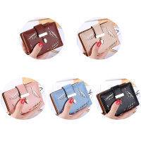 Fashion Womens Wallet Hollow Leaves Pu Leather Mini Wallet Credit Card Clip Is Suitable For 3 Cards &amp;1 Photo Window &amp;1 Zip Coin