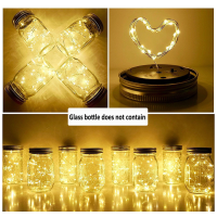 6X Solar Led Fairy Light Outdoor Mason Jar Bottle String Light Cap LED Chain Garland Wedding Christmas Garden Party Decoration