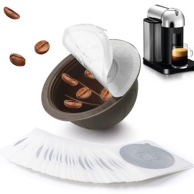 【YF】 Cápsula de café reutilizável com tampas alumínio descartáveis para Nespresso Vertuoline Vertuoline Plus pods recarregáveis Food Grade PP