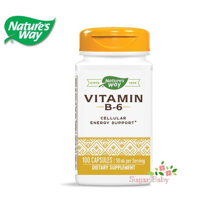 Nature's Way Vitamin B-6 (50 Mg) 100 Capsules วิตามินบี 6 (50 มิลลิกรัม ...