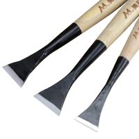 Carving Chisel Woodworking Flat Blade Hardwood with Different Size Hand Forged Wood Handle Engraving Tools