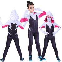 Gwen Spiderman Costume Bodysuit Superhero Gwen Stacy Cosplay Costume Jumpsuit Mask Girls Woman Bodysuit Halloween Adult Child