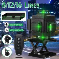 2400mAh 8/12/16 Green Line 4D Light Laser Level 360° Horizontal Vertical Cross Spirit Level Measure Tool Kit 10 PCS