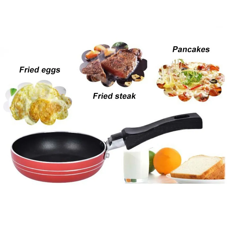 12cm Small Nonstick Frying Pan for Household Fried Egg Pancakes Round Mini Saucepan New, Size: 4.7 in
