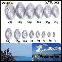 WUXU 5/10Pcs แยก น้ำหนัก น้ำหนักเพิ่มเติม รูปมะกอก Sinker ขั้วต่อตะขอ ตกปลาตะกั่วตก