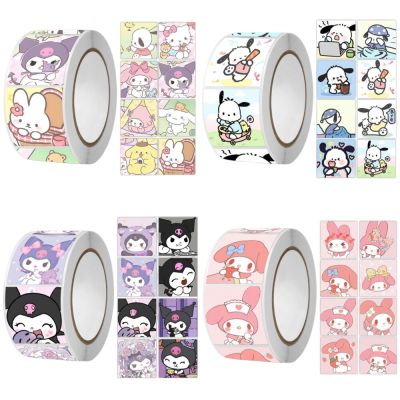 2023 New 500PCS Sanrio Collection Hellokitty Roll Paste Decorative Hand Account Stickers Sealing Tape Expression Cute Cartoon Stickers Labels