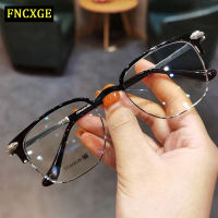 FNCXGE แว่นตาสายสั้น 0.0 ถึง -6.0 ป้องกันรังสี เลนส์ถอดได้ กรอบแว่นตา สำหรับ ผู้หญิง ผู้ชาย ป้องกันรังสียูวี สําหรับนักเรียน กรองแสงคอม กรองแสงมือถือ แว่นทรงเหลี่ยม