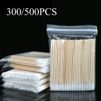 ۞ 300/500pcs Wood Cotton Swab Eyelash Extension Tools Permanent Makeup Medical Ear Care Cleaning Wood Sticks Cosmetic Buds Tip