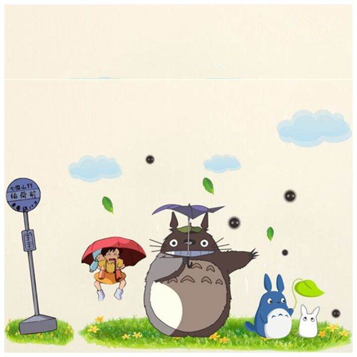 หรูหราตลก-totoro-การ์ตูนกำแพง-d-ecals-3d-ไวนิลภาพจิตรกรรมฝาผนังสติกเกอร์ห้องเด็กเนอสเซอรี่ตกแต่งอะนิเมะโปสเตอร์วอลล์เปเปอร์90x60เซนติเมตร3รูปแบบ