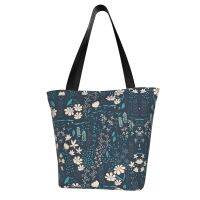 Flower Garden Bohemian Shopping Bag Leaves Female Bulk Handbags Vintage Polyester Work Bags