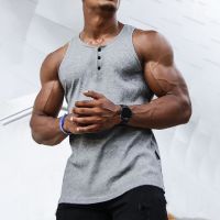 Mens Summer Gym Shirt Street High Quality Sleeveless T-shirts For Men Tank Tops Workout Fitness Singlets Sport Vest Clothing