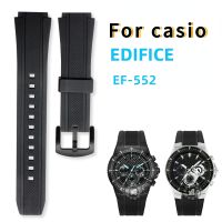 Black Mens Resin watchband For CASIO Edifice 5119 EF-552 EF-552D 25*20mm Convex mouth Waterproof Rubber Strap Silicone Bracelet