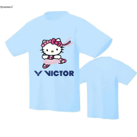 เสื้อผ้าแบดมินตัน Victor ใหม่สำหรับผู้ชายและผู้หญิงเสื้อแบบระบายอากาศรองเท้ากีฬากลางแจ้งกีฬาวิ่งบาสเกตบอลใส่สบายสำหรับดูดซับเหงื่อ