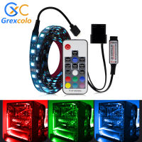 RGB หลอดไฟ LED Strip 5050 12โวลต์ RGB ริบบิ้น0.5เมตร1เมตร2เมตรแสงพื้นหลังที่มีความยืดหยุ่น LED เทปที่มีอินเตอร์เฟซ Sata สำหรับพีซีคอมพิวเตอร์กรณี *