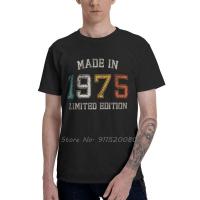 Born In 1975 T Shirt Men Short Sleeve Cotton T-Shirt Made In 1975 Birthday Gift Tee Tops Graphic Tshirt Harajuku Streetwear