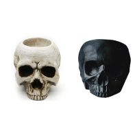 Skull Candle Holder-Gothic Shed Tears Human Skull Candle Holder Novelty Skull Bone Candlestick Halloween