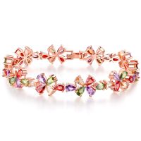 [COD] AliExpress eBay wish hot selling copper-plated rose gold colorful zircon bracelet for women