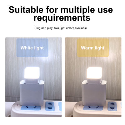 【สต๊อก】ไฟ USB ในเวลากลางคืนหลอดแอลอีดีเล็กปลั๊กอินสีขาวอบอุ่นเหมาะสำหรับห้องนอนห้องน้ำสถานรับเลี้ยงเด็กรถยนต์ USB แสงบรรยากาศ