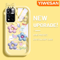 YIWESAN เคสสำหรับ Xiaomi Poco X4 NFC เคสลายการ์ตูนดอกไม้สีสันสดใสใหม่ซิลิโคนเคสมือถือโปร่งใสเลนส์กล้องถ่ายรูปปิศาจน้อยน่ารักเคสป้องกันเคสใสกันกระแทก