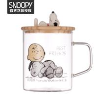 ❤ [Snoopy] official authentic Snoopy Snoopy portable cups transparent heat-resistant glass flower cup with glass