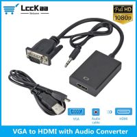 [LUNA electronic accessories] LccKaa VGA กับ HDMI อะแดปเตอร์1080จุด VGA ชายกับหญิง HDMI แปลงสายเคเบิ้ลด้วยเสียง USB พลังงานสำหรับ PS4/3 HDTV VGA HDMI แปลง