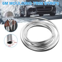 【DT】6M Car Door Chrome Moulding Trim Strip Edge Scratch Guard Protector Cover Strip Roll Chrome Styling Moulding Trim Strip Bumper  hot