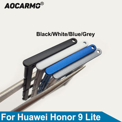 Aocarmo สีดำ/สีฟ้า/สีเทา/สีขาวสำหรับ Huawei Honor 9 Lite SD MicroSD ผู้ถือ Nano Sim ถาดใส่การ์ดสล็อต-fbgbxgfngfnfnx