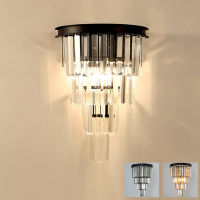 American country iron glass crystal wall light lamp LED retro classic clear amber ey grey glass crystal wall lamp light LED