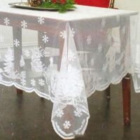 【cw】 Christmas Tablecloth Santa Claus Snowman Elk Embroidered Christmas Party Lace Tablecloth Square Party Decorations High Quality ！