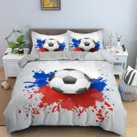 3D Boys Football Comforter Cover Set Queen Size Soccer Ball Duvet 12 Pillowcases 1 Bedding