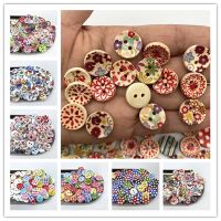 30pcs 15mm Mixture Round Button Monogrammed Christmas Stripe Plaid Button Love Scrapbooking for Wedding Decor Sewing Accessories Haberdashery