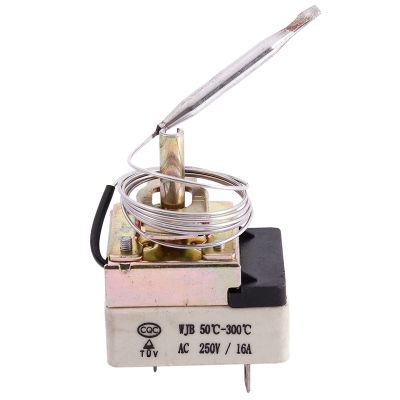 AC 16A 250V 50 to 300 Celsius Degree 3 Pin NC Capillary Thermostat for Electric Oven