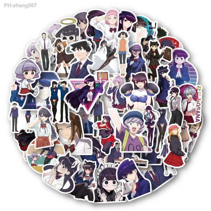 10-30-50pcs-anime-komi-cant-communicate-stickers-graffiti-decals-kids-toy-diy-phone-laptop-lugggage-fridge-kawaii-girl-sticker