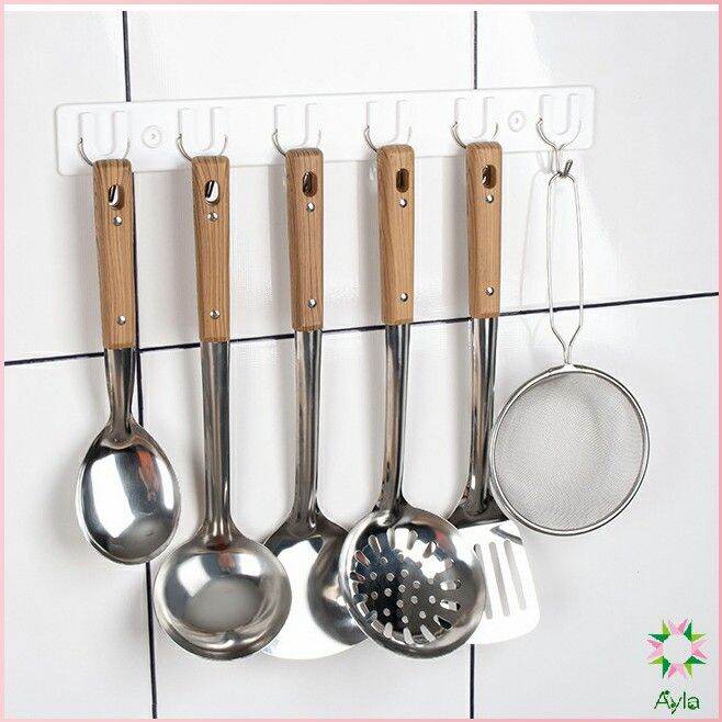 ayla-ตะหลิวด้ามไม้-อุปกรณ์ทำอาหาร-จับถนัดมือ-stainless-steel-kitchenware