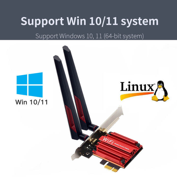 เสาอากาศ10db-wifi-6e-pcie-adapter-intel-ax210-bluetooth-5-3ไร้สาย5374mbps-2-in-1-tri-band-2-4g-5g-6ghz-wifi-6การ์ดสำหรับ-pc