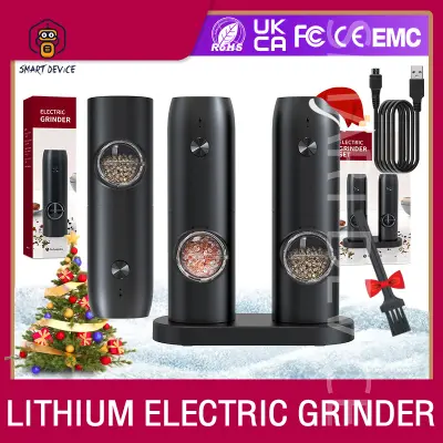 Rechargeable Electric Pepper Grinder Salt And Pepper Mills With LED Light Adjustable Coarseness Mills USB Charging Spice Grinde