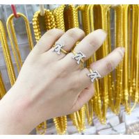 แหวนเพชรลายหลุยส์ ขนาดปรับได้ ตามนิ้วมือ งานสวย ทอง24K ไม่ลอก ไม่ดำ ?บริการเก็บเงินปลายทาง
