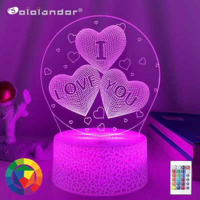 Newest Kid Light Night 3D LED Night Light Creative Table Bedside Lamp Romantic I love you light Kids Gril Home Decoration Gift