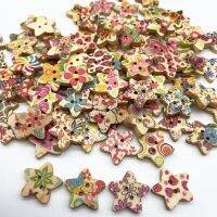 【YF】✕▤☫  30pcs five-pointed star love button Scrapbook Wedding Decoration Sewing Accessories