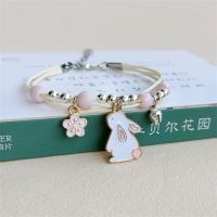 Korean Cartoon Cute Rabbit Flower Bells Pendant Bracelets For Women Girls Simple Geometric Animal Bracelet Friendship Jewelry 【hot】qju686