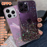 Lonee เคสฟอยล์สีทองกลิตเตอร์สำหรับ OPPO A17 OPPO A17K OPPO A16 A57 OPPO A16K A15 OPPO A36 OPPO A15S A97 OPPO 5G OPPO 5G OPPO A77 5G OPPO OPPO A76 OPPO A96 5G ฟอยล์สีทองกากเพชร5G เคสโทรศัพท์โปร่งใสนิ่ม TPU อีพ็อกซี่